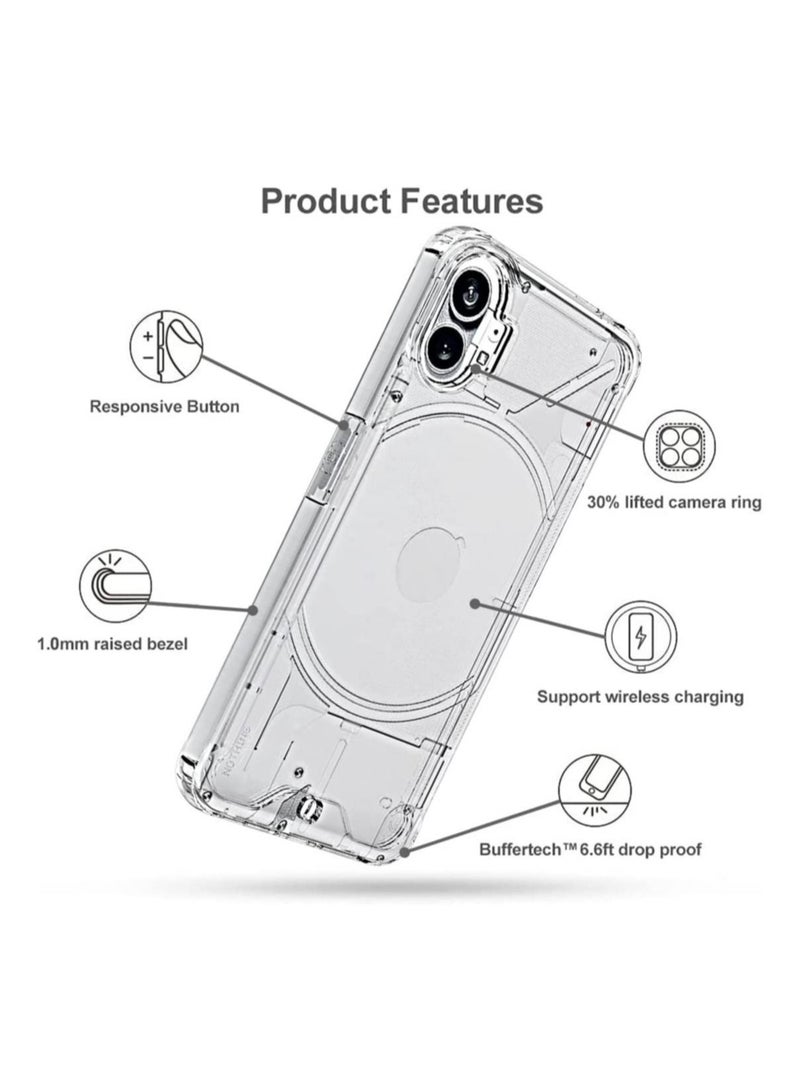 ELTRAZONE Nothing Phone 1 Case with Nothing Phone 1 Screen Protector Tempered Glass, Hybrid Shockproof Bumper Hard Acrylic + TPU Back Cover Phone Case - Image 5