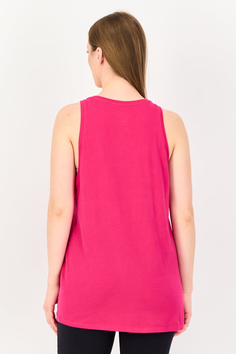 Nike Women Standard Fit Sleeveless Training Tank Top, Dark Pink - Image 3