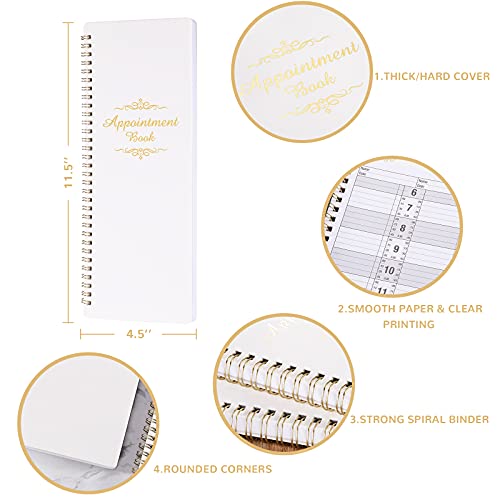 Indeme Undated Salon Appointment Book - 15 Minute Intervals Day Planner, 4.5'' x 11.5'' Daily & Hourly Schedule, 2 Column & 200 Pages, Strong Twin-Wire Binding, Hardcover, SPA Organizer - Image 5