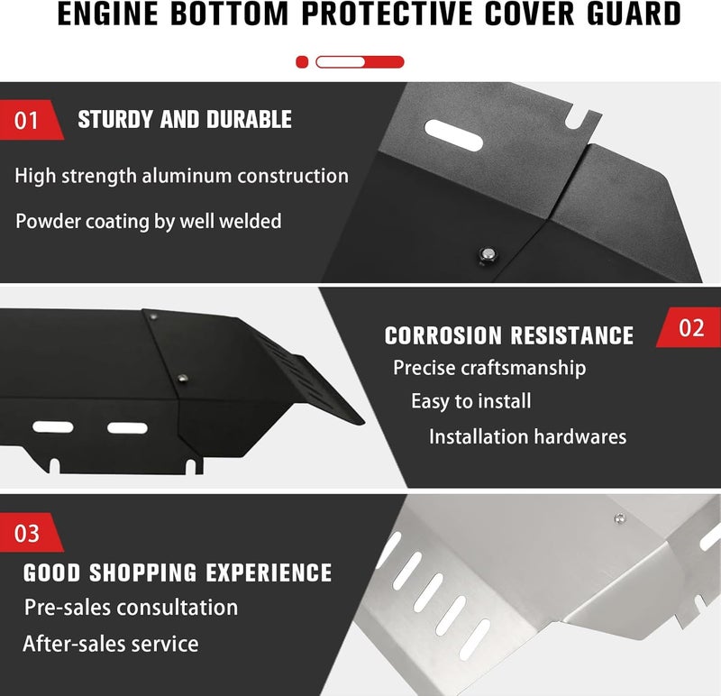 CHIFUN Motorcycle Skid Plate Compatible with Honda Goldwing 1800 GL1800 2001-2017 Aluminum Black Motorcycle Belly Pan Engine Guard Bottom Protection - Image 2