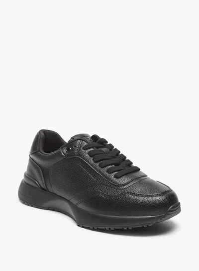 Flora Bella By Shoexpress Monotone Low Ankle Sneakers with Lace-Up Closure