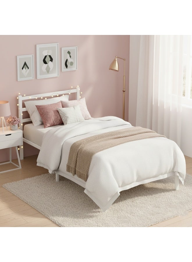 آسي بلاي إطار سرير قوي بقياس Twin مع لوح أمامي وخلفي، يتحمل حتى 2000 رطل، لا يحتاج إلى قاعدة صندوق، منصة معدنية مع مساحة تخزين أسفل السرير. - Image 5