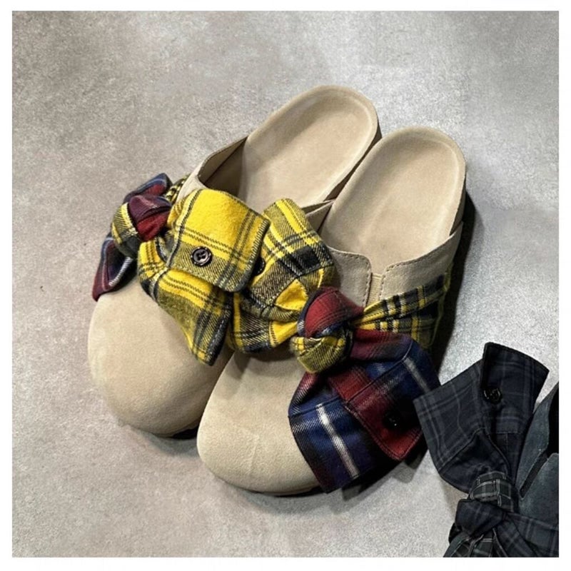 Cute Cartoon Height-Increasing Closed-Toe Mules For Women, Retro College Slip-On Shoes - Image 1