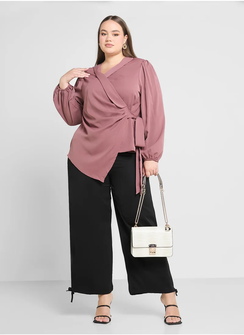 جينجر بلس Elasticised Waist Relaxed Fit Pants