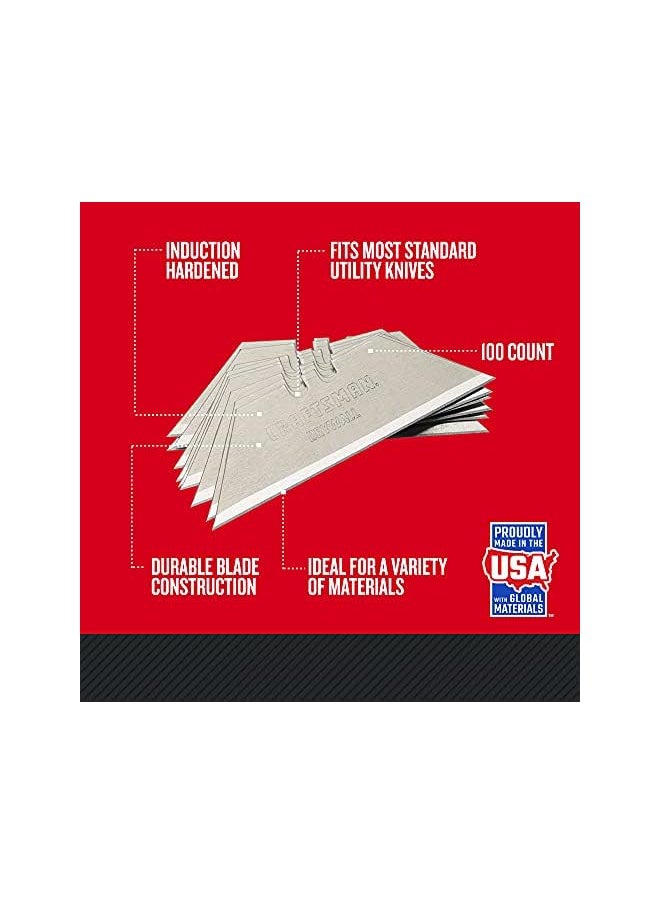 CRAFTSMAN - Utility Knife Blades, 100 Pack, For Drywall, Leather, Rubber And More (Cmht11921A) - Image 1