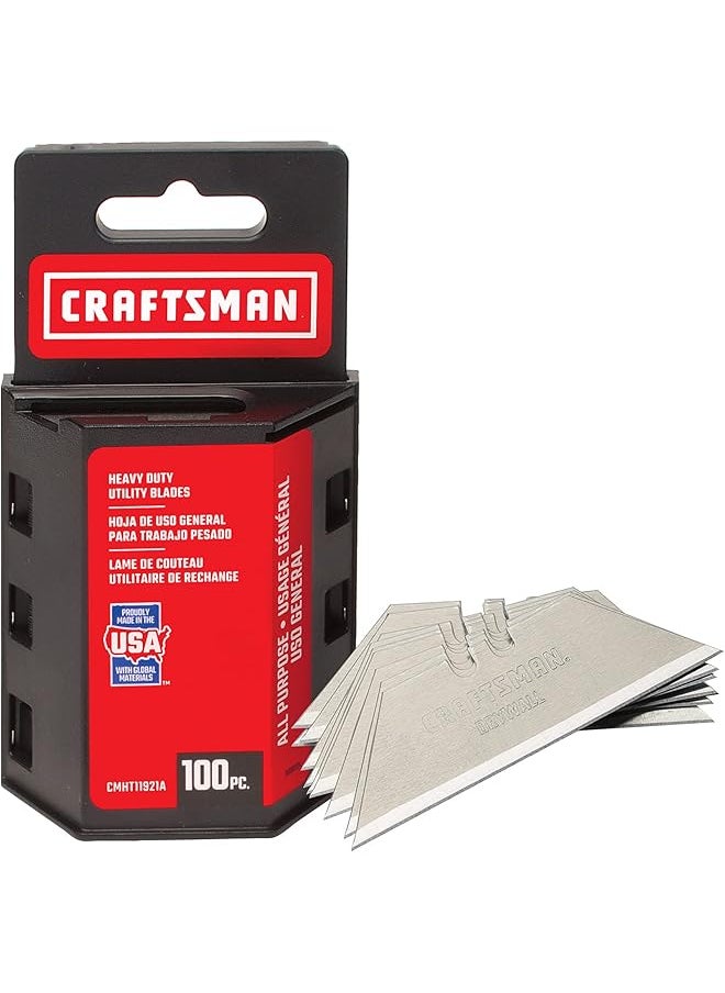 CRAFTSMAN - Utility Knife Blades, 100 Pack, For Drywall, Leather, Rubber And More (Cmht11921A) - Image 1