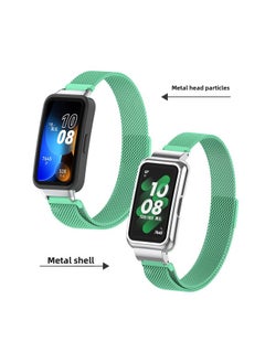 For HuaweiBracelet 10 Strap For HuaweiBand987 Glory Bracelet Universal Wristband Milanese Strap-Color:40# Milan Blue Sea-Specifications:Applicable To For HuaweiBand 10/9/8 Generation (with Metal Head)