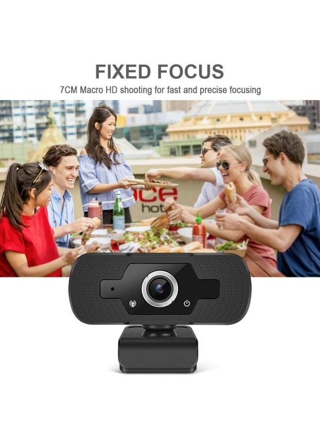 Generic - 1080P Webcam with Microphone, 30 FPS Full HD Web Camera, 2 Mics Streaming Webcam, 360°Rotation Angle 90°View USB Camera for Calls/Conference/Laptop/Computer - Image 1