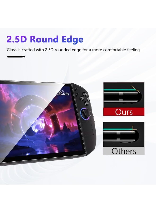 2 حزمة واقي الشاشة لشركة لينوفو ليجيون الذهاب 2 وحدة تحكم لعبة الفيديو المحمولة,حراس فيلم الزجاج المقوى,فقاعة مجانية,HD واضحة,مقاومة للغاية,مكافحة الخدش - Image 4