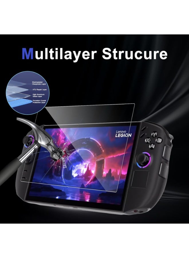 2 حزمة واقي الشاشة لشركة لينوفو ليجيون الذهاب 2 وحدة تحكم لعبة الفيديو المحمولة,حراس فيلم الزجاج المقوى,فقاعة مجانية,HD واضحة,مقاومة للغاية,مكافحة الخدش - Image 5