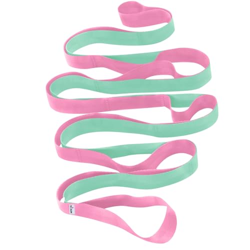 TECEUM [NEW 2023] TECEUM Yoga Stretching Strap 10 Loops Non-Elastic Strap - Home Workout Stretch Strap for Physical Therapy, Yoga, Pilates cttn 1.5 in LM - Image 5