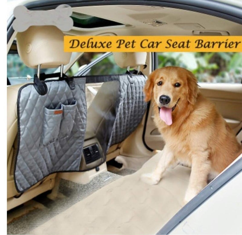 Petslover Polyester Deluxe Travel Pet Dog Car Seat Fence Safety Barrier Pet Fence Rear Row Seat Safety Isolation Net Protection (Black) - Image 2