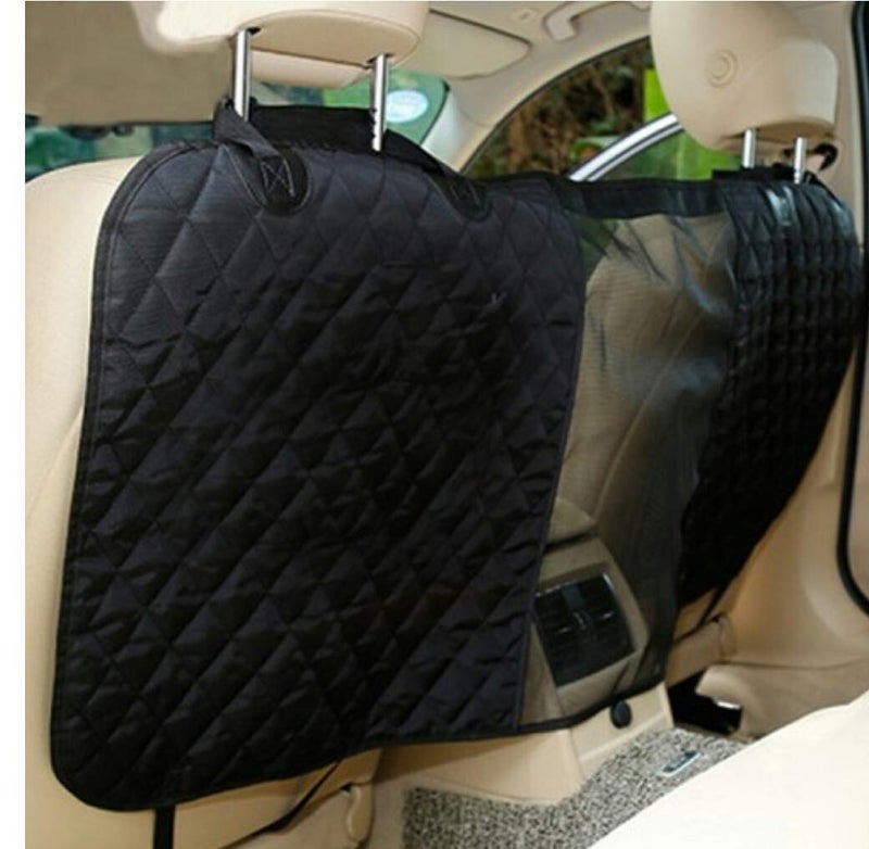 Petslover Polyester Deluxe Travel Pet Dog Car Seat Fence Safety Barrier Pet Fence Rear Row Seat Safety Isolation Net Protection (Black) - Image 1
