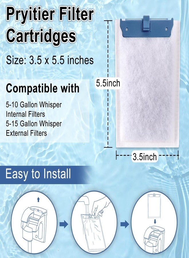 Pryitier 10 Pack Filter Cartridge for Tetra Whisper Bio-Bag Filters, Medium Replacement Filter Cartridges for Aquariums Compatible with Tetra Whisper Filters 10i / IQ10 / PF10 and 20 Gallons ReptoFilter - Image 2