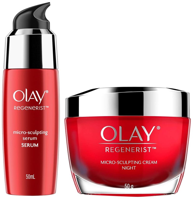 Olay Serum Regenerist Microsculpting Serum 50 ml and Olay Night Cream Regenerist Micro Sculpting Moisturiser 50 g - Image 1
