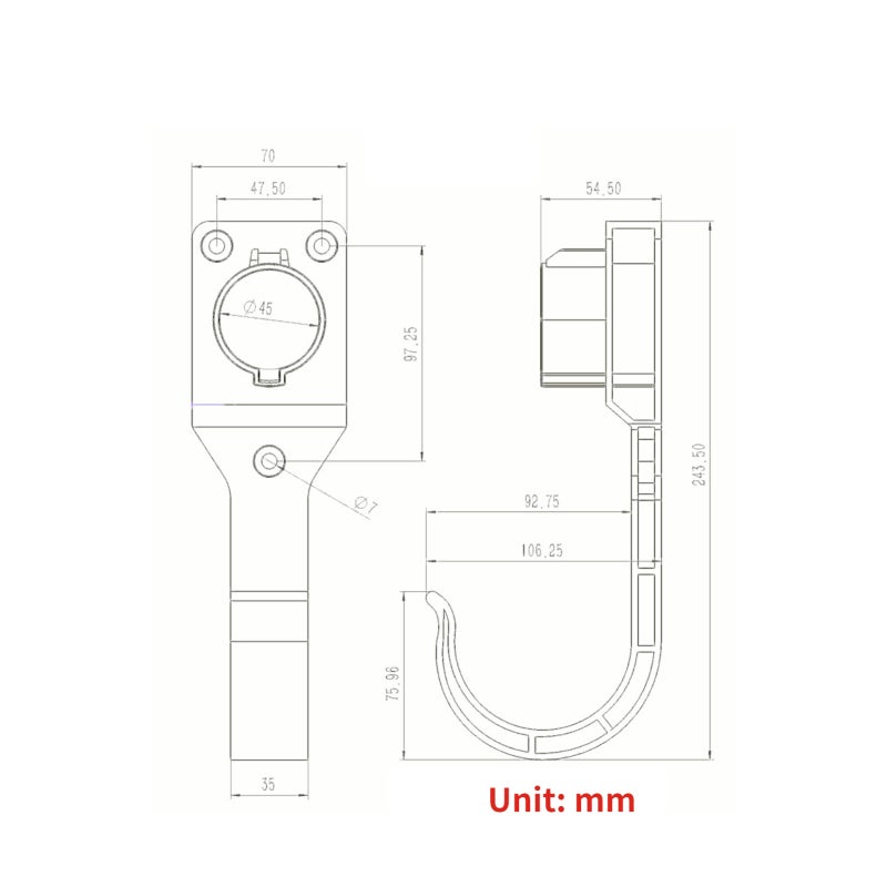 EV Charger Holder for EVSE J1772 Electric Vehicle EV Car Wall-Mount Gun-Head Socket Connector Holster Dock - Image 5