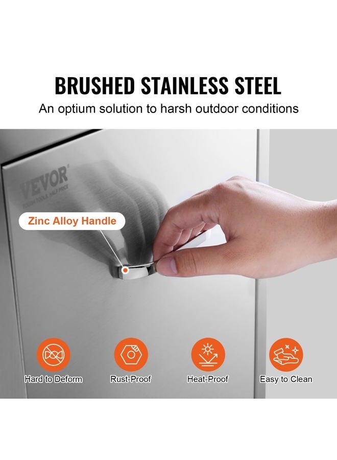 VEVOR Outdoor Kitchen Trash Drawer 19.7"W x 29"H x 15.7"D Inch Outdoor Kitchen Drawers Stainless Steel for Outdoor BBQ Island Kitchen - Image 4