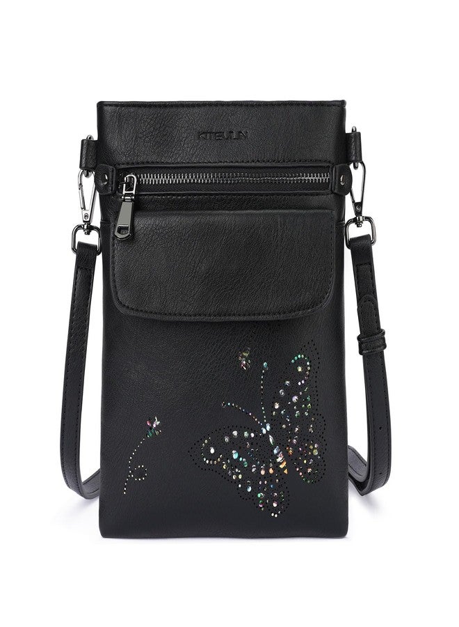KITEVIUN Crossbody Bags for Women Vegan Leather Cross Body Purse with Adjustable Strap Multiple Pockets Shoulder Handbags BLACK - Image 1
