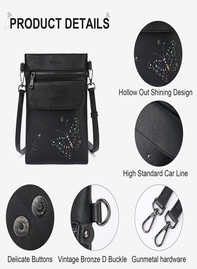KITEVIUN Crossbody Bags for Women Vegan Leather Cross Body Purse with Adjustable Strap Multiple Pockets Shoulder Handbags BLACK - Image 5