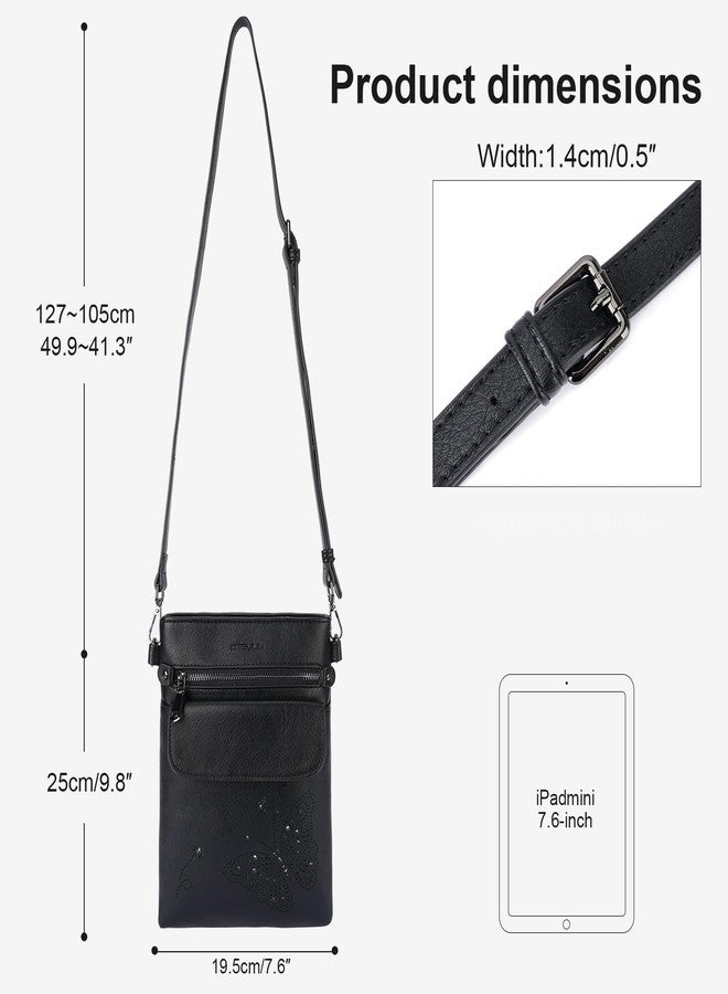 KITEVIUN Crossbody Bags for Women Vegan Leather Cross Body Purse with Adjustable Strap Multiple Pockets Shoulder Handbags BLACK - Image 4
