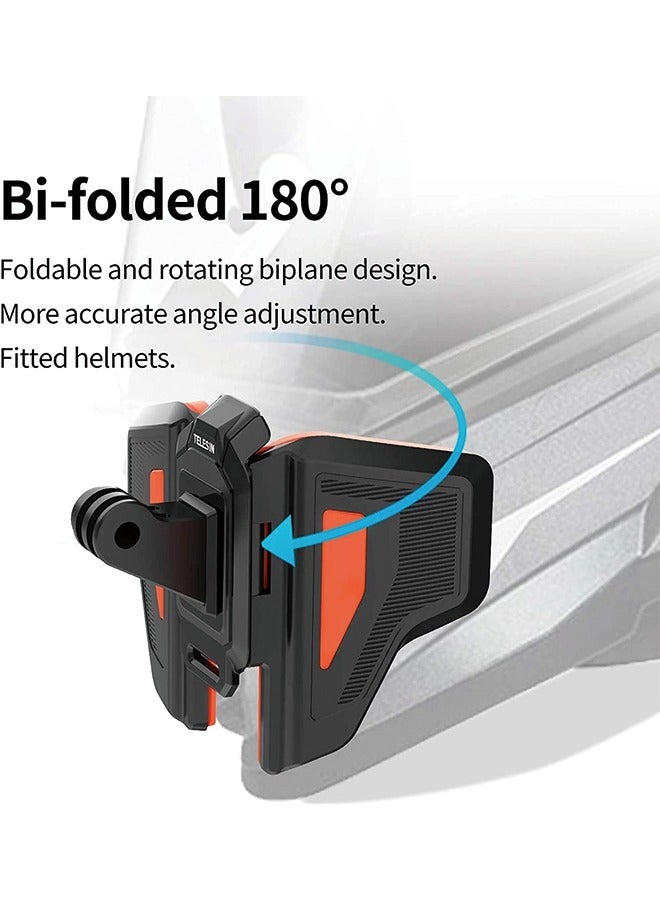 TELESIN TELESIN Motorcycle Camera Helmet Mount Chin Strap Clamp Front Mount for GoPro Max Hero 12 11 10 9 8 7 6 5 9 Insta360 X3 X4 Go3 Ace Pro, DJI Action 3 4 Osmo Pocket 3 Dirtbike Bike Mounting Accessories  - Image 3