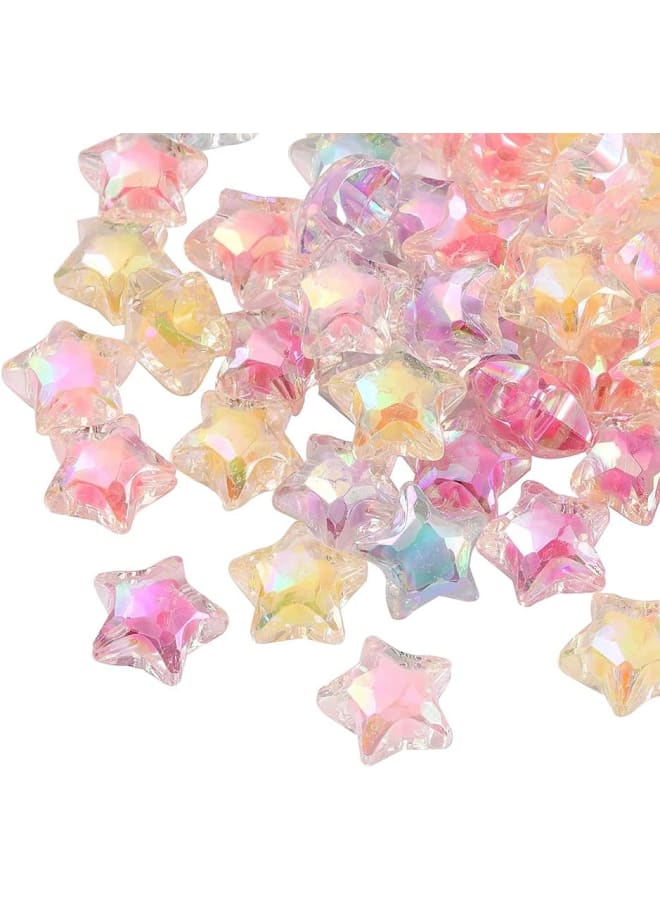 50 Pcs AB Color Plating Acrylic Beads Star Shape Beads in Beads Spacer for DIY Jewelry Making - 19x12mm - Image 2