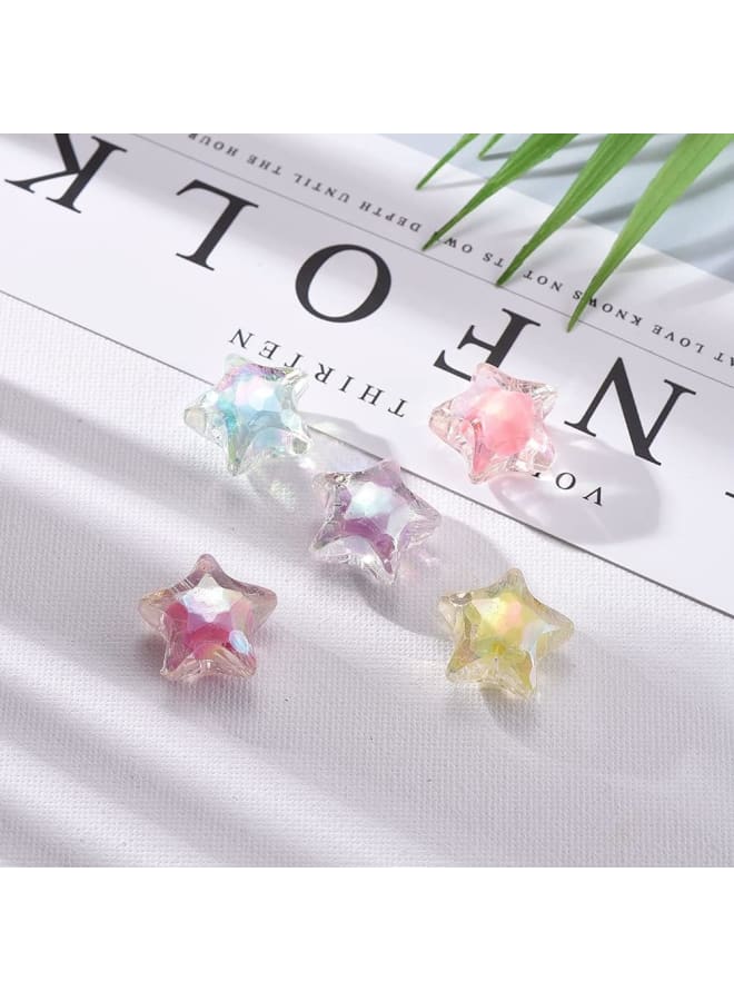 50 Pcs AB Color Plating Acrylic Beads Star Shape Beads in Beads Spacer for DIY Jewelry Making - 19x12mm - Image 5