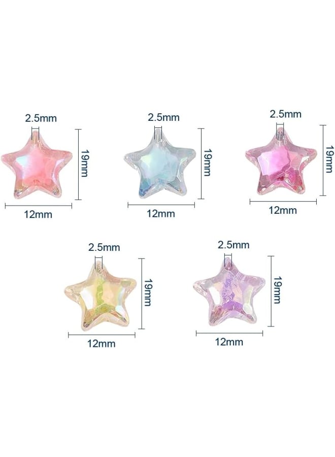 50 Pcs AB Color Plating Acrylic Beads Star Shape Beads in Beads Spacer for DIY Jewelry Making - 19x12mm - Image 3