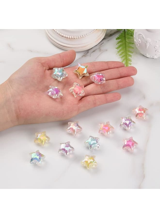 50 Pcs AB Color Plating Acrylic Beads Star Shape Beads in Beads Spacer for DIY Jewelry Making - 19x12mm - Image 4