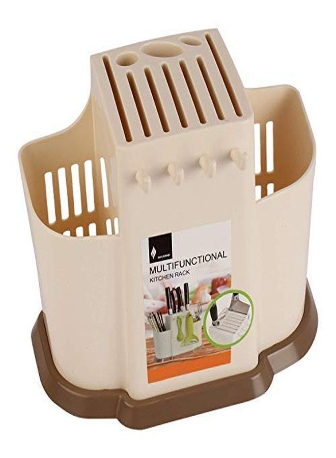 ONTRIP Multi-Functional Kitchen Sink Tools Chopstick Creative Plastic Cutlery Rack Organizer for Dinner Table Counter Top with Self Draining Tray - Image 2