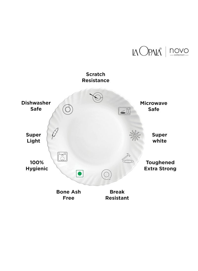 La Opala - La Opala, Novo Collection, Opal Glass Dinner Set 23 pcs, English Lavender, White - Image 1