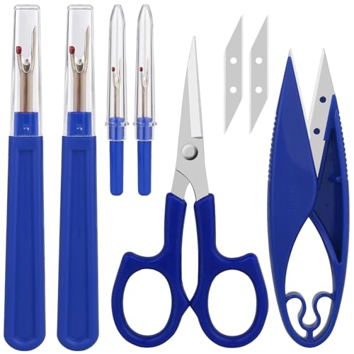 CampTek Seam Ripper & Thread Remover Kit - Professional Ergonomic Stitch Cutter Tools for Quilting, Leather, Denim, Cross Stitch | Sewing Supplies with Patch Remover, Durable Sewing Kit Tools (Blue) - Image 1