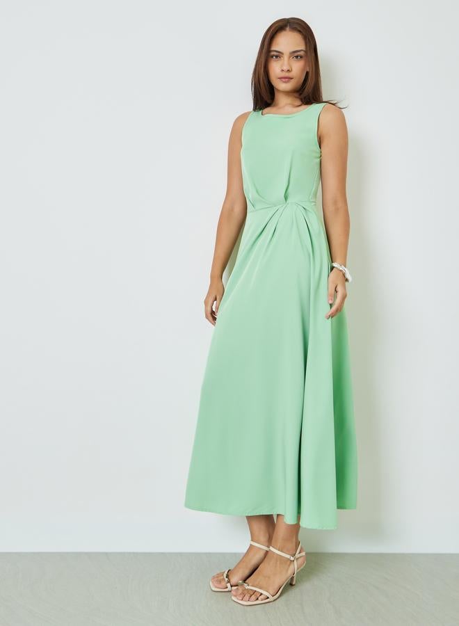 Styli Green Sleeveless Casual A-Line Maxi Dress - Image 1
