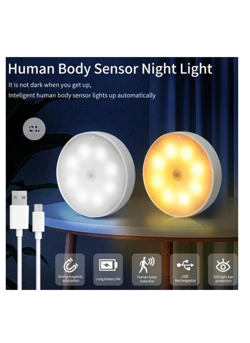 CREATIVE LIFE PIR Motion Sensor LED Night Light USB Rechargeable Night Lamp For Kitchen Cabinet Wardrobe Lamp Staircase Wireless Closet Light  - Image 1
