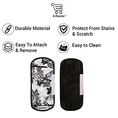E-Retailer® Polyester 3-Layered Fridge Handle Cover Set of 2Pcs. For Refrigerator and Microwave oven (Color-Black Floral, Size-12x6 Inches) - Image 4
