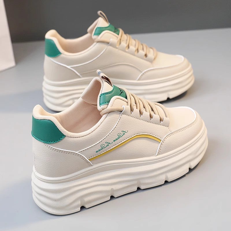 Small White Shoes Women'S Shoes Increased Breathable Thick-Soled Casual Sports Muffin Board Shoes For Women - Image 2