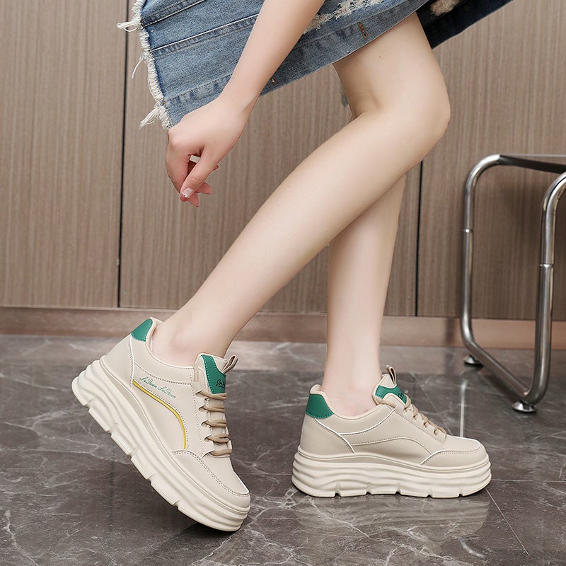Small White Shoes Women'S Shoes Increased Breathable Thick-Soled Casual Sports Muffin Board Shoes For Women - Image 3