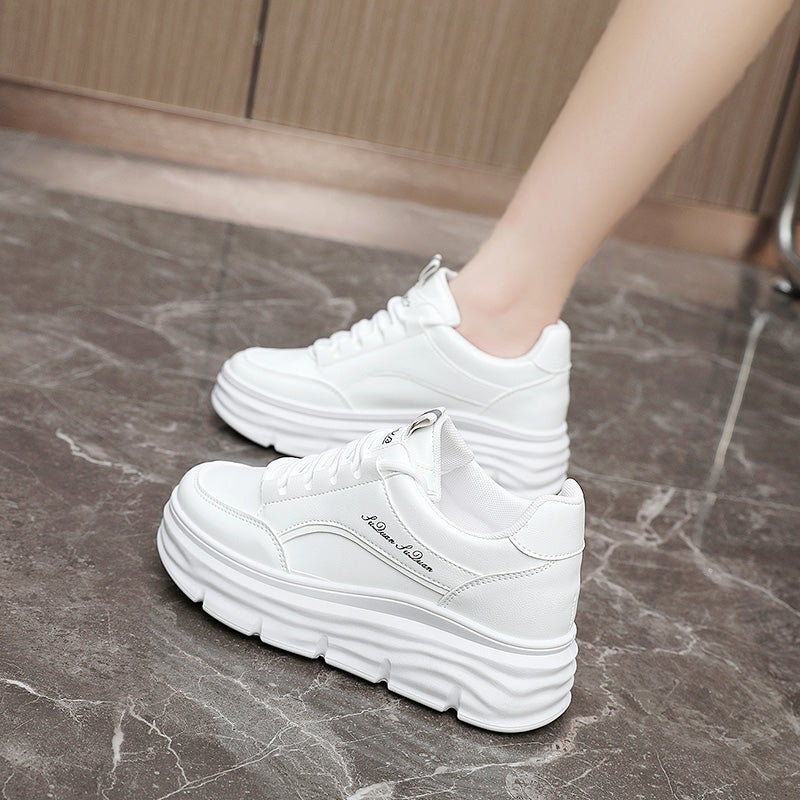 Small White Shoes Women'S Shoes Increased Breathable Thick-Soled Casual Sports Muffin Board Shoes For Women - Image 4