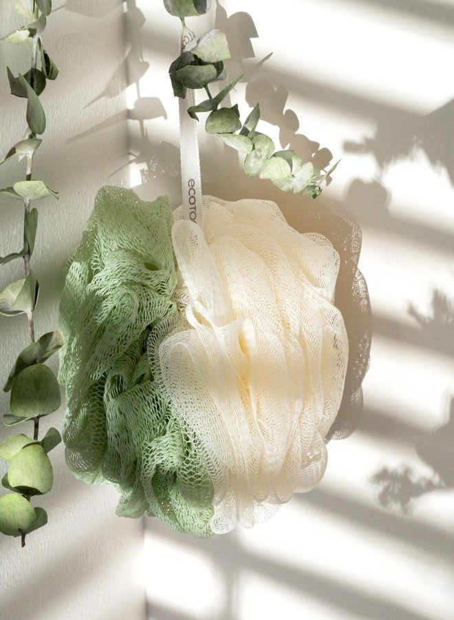 EcoTools Green 2-in-1 EcoPouf, Dual-Sided Shower Loofah Exfoliates & Cleanses Skin, Made of Recycled Netting, Removes Dead Skin, Eco-Friendly Bath Accessory, Cruelty-Free, 6 Count (60g) - Image 5