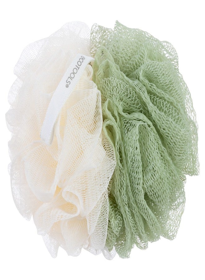 EcoTools Green 2-in-1 EcoPouf, Dual-Sided Shower Loofah Exfoliates & Cleanses Skin, Made of Recycled Netting, Removes Dead Skin, Eco-Friendly Bath Accessory, Cruelty-Free, 6 Count (60g) - Image 2