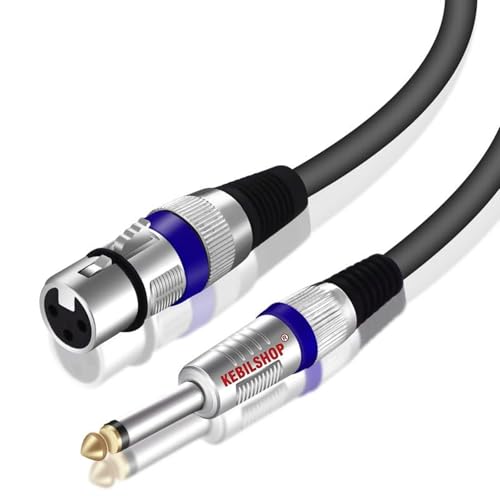 KEBILSHOP Mic Cable 6.35mm Jack Male To XLR 3PIN Female Cord Wire For Microphone/Guitar Cable 10 Meter.Black,1pc pack (10 Meter/32.8 feet) - Image 1