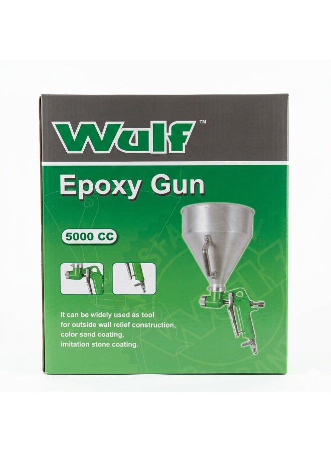 WULF Epoxy Spray Gun 5000CC Heavy Duty Hopper Spray Gun for Wall Texture, Cement Mortar, Plaster, Paint & Decorative Coating Applications - Image 2