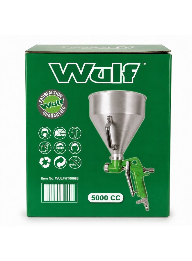 WULF Epoxy Spray Gun 5000CC Heavy Duty Hopper Spray Gun for Wall Texture, Cement Mortar, Plaster, Paint & Decorative Coating Applications - Image 4