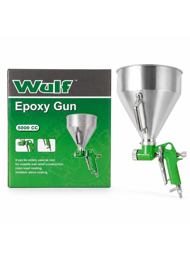 WULF Epoxy Spray Gun 5000CC Heavy Duty Hopper Spray Gun for Wall Texture, Cement Mortar, Plaster, Paint & Decorative Coating Applications - Image 1