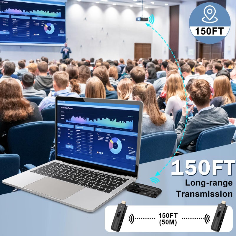 Beyn جهاز إرسال واستقبال HDMI لاسلكي من بين، شاشة LED مطورة 2026، فك تشفير 4K وإخراج 1080P، موسع HDMI لاسلكي سهل الاستخدام، متوافق مع الكمبيوتر/اللابتوب/الكاميرا/التلفاز عالي الدقة/البروجيكتور/صندوق التلفاز - Image 3