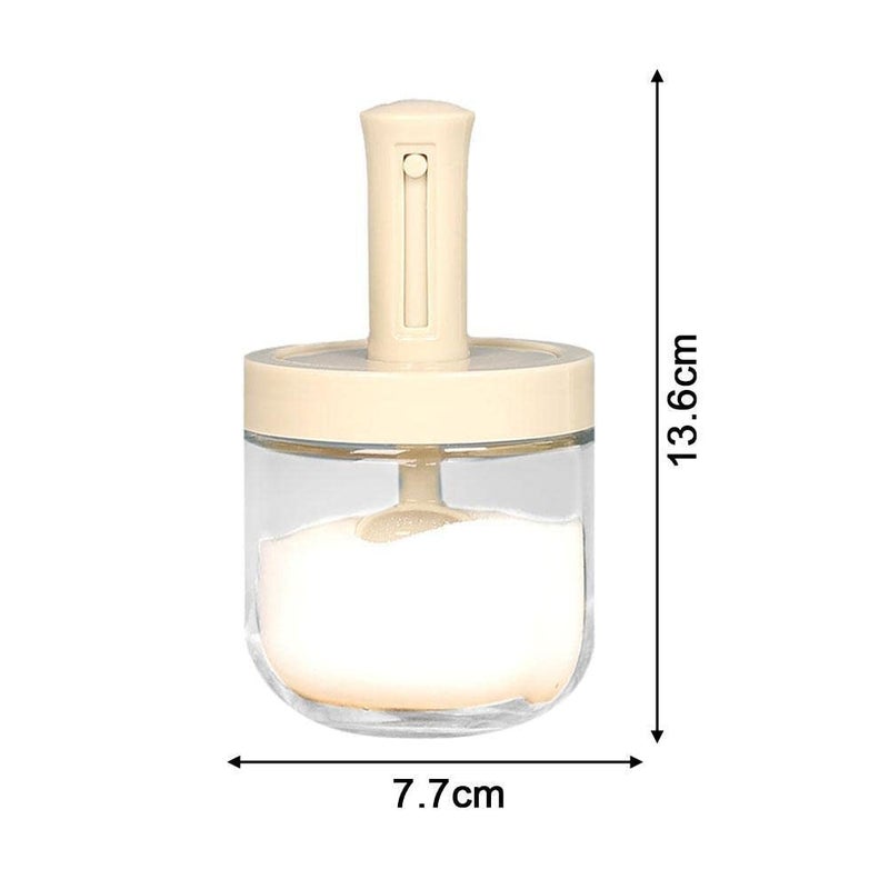 GREEYA jar Multipurpose Glass jar for kitchen storage Airtight Seasoning jars and containers with Retractable Spoon Storage for Salt Pepper Spices and Pickle jar set of 4 - Image 3