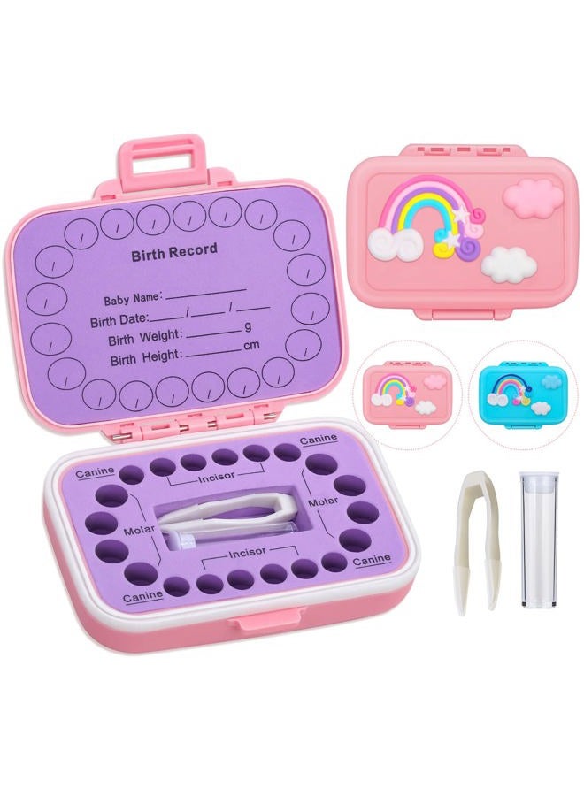 Caffox Tooth Holders for Kids Keepsake, Baby Teeth Keepsake Box, Tooth Saver, Tooth Container for Lost Teeth, Teeth Storage Holder for Tooth Fairy (Pink) - Image 1