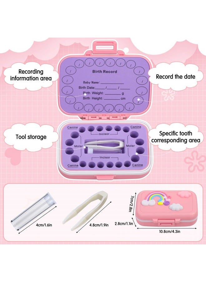 Caffox Tooth Holders for Kids Keepsake, Baby Teeth Keepsake Box, Tooth Saver, Tooth Container for Lost Teeth, Teeth Storage Holder for Tooth Fairy (Pink) - Image 2