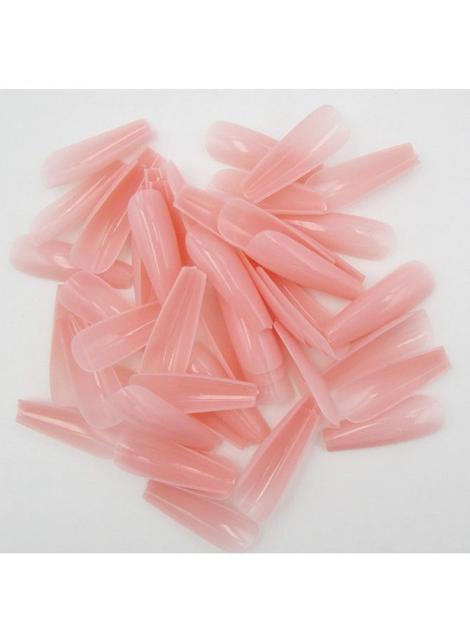 LuckForever 500Pc Nude Pink Press On Coffin Nails Painted Acrylic Nail Art Tips Artificial Fingernails False Nails Full Cover Party Manicure Design Decor For Women Girls  - Image 4