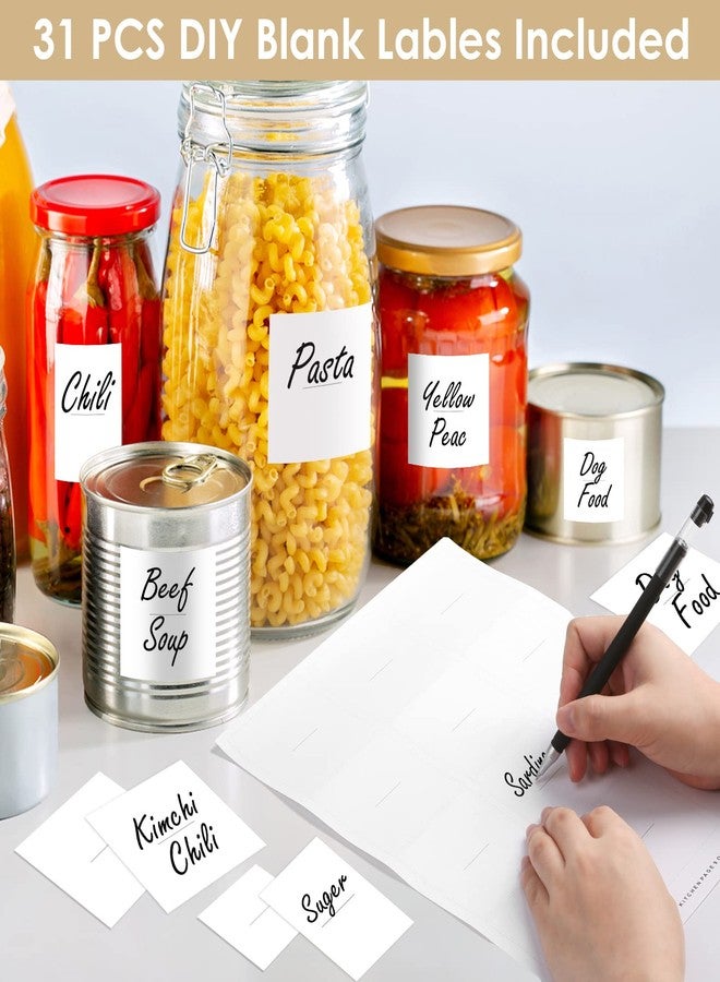 Cludoo 434 Pcs Kitchen Pantry Labels for Food Containers with DIY Blank Labels,3 Sizes Preprinted Minimalist Waterproof Pantry Labels, Kitchen Organization Labels for Jar, Bottles,Boxes - Image 3